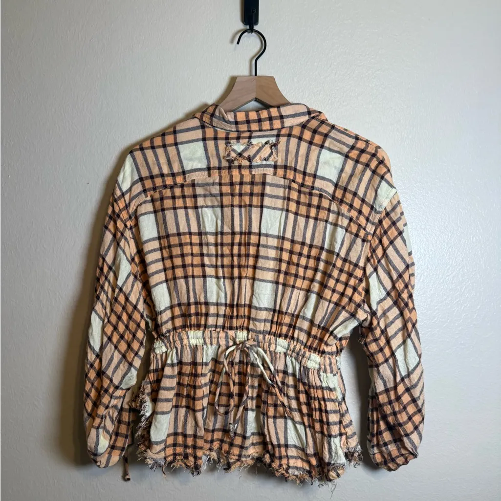 Free People Pacific Dawn Plaid Top - Image 6