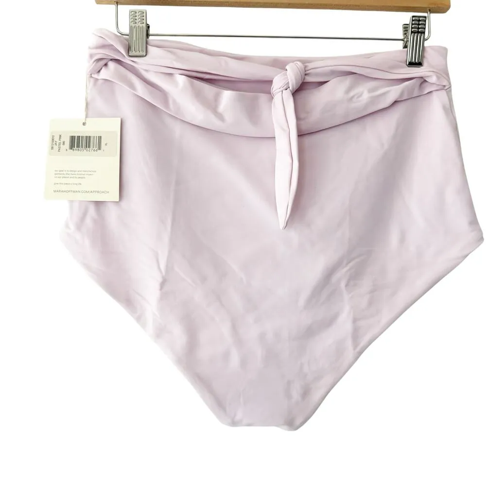 Mara Hoffman Jay Pastel Pink High Waisted Tie Waist Bikini Swimsuit Bottoms XL - Image 3