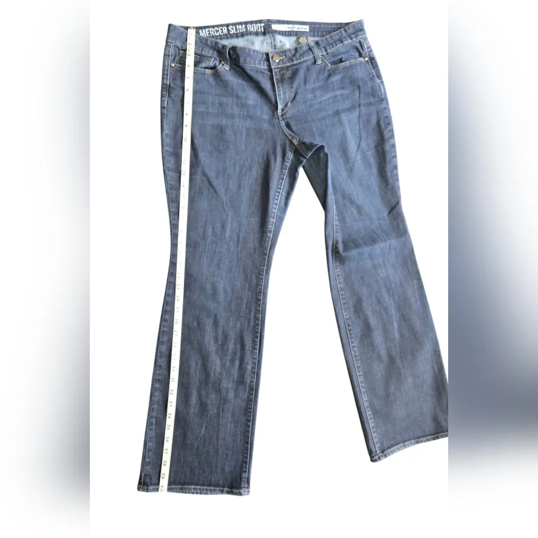 DKNY Jeans Mercer Slim Boot Cut Mid‎ Rise 5 Pocket Size Dark Blue 16x32 - Image 8