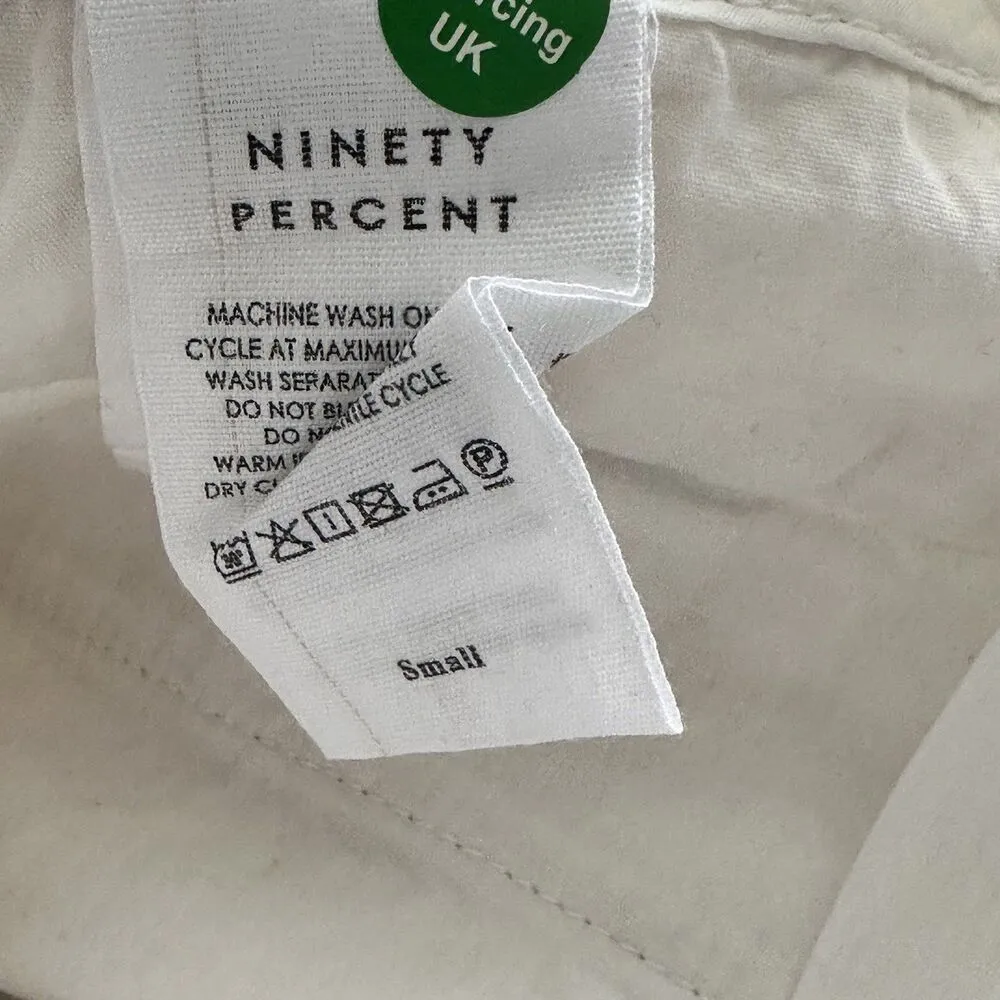 Ninty Percent S High Waisted Tailored Beige Dressy Casual Pleated Wide Short - Image 8