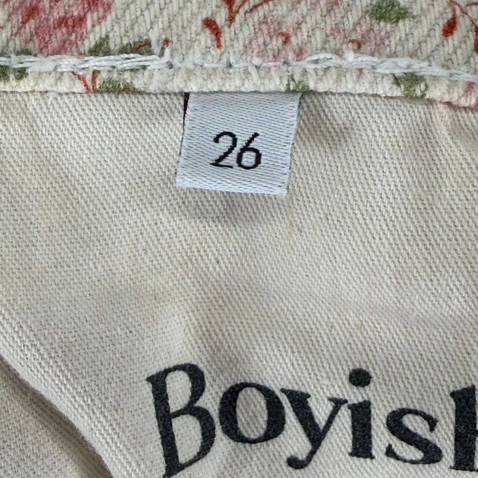 Boyish The Tommy High Rise Straight Leg Jeans Desert Rose Floral Print Size 26 - Image 12