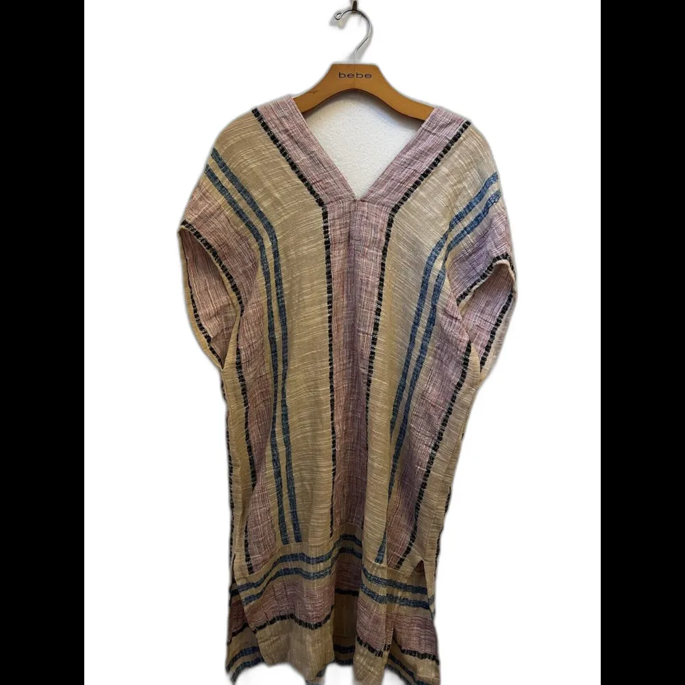 FREE PEOPLE BEIGE AND PINK SHORT SLEEVE DRESS SMALL (L8) - Image 2