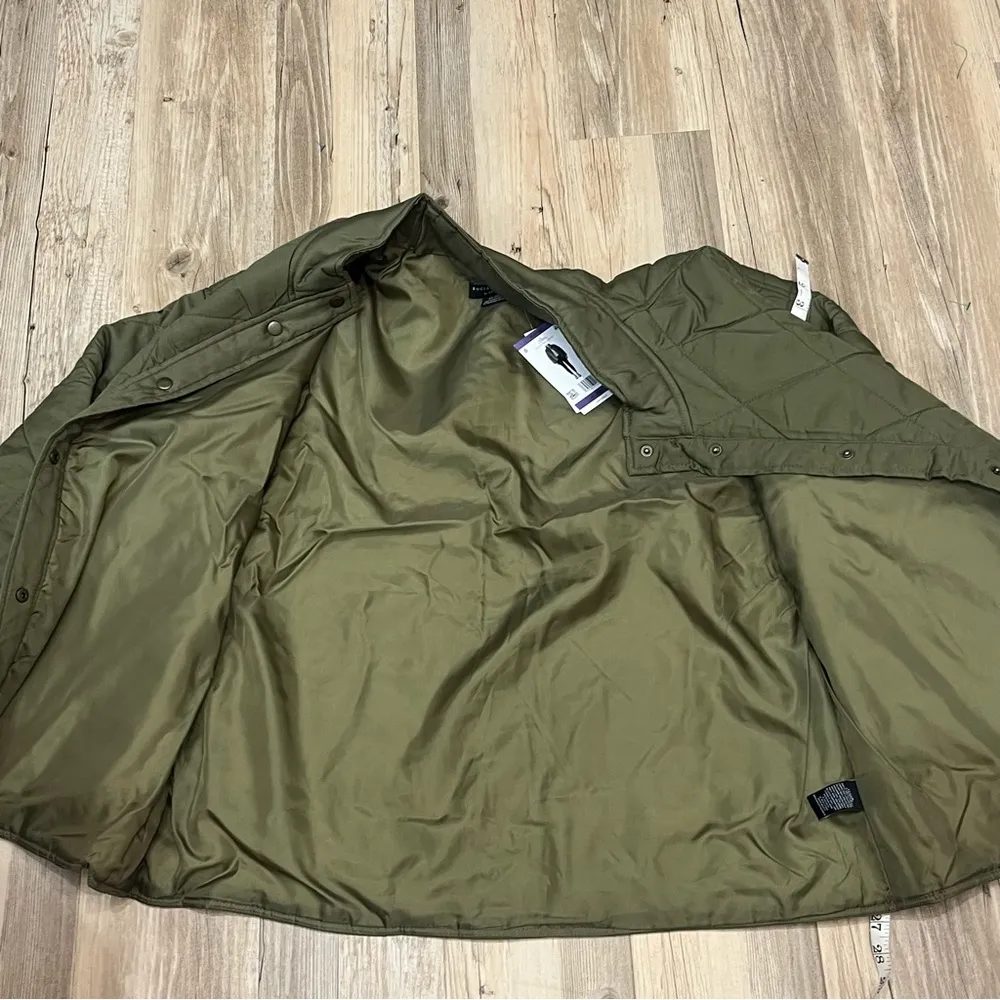 NWT Social Standard Sanctuary Women's Quilted Twill Jacket army green si… - Image 10