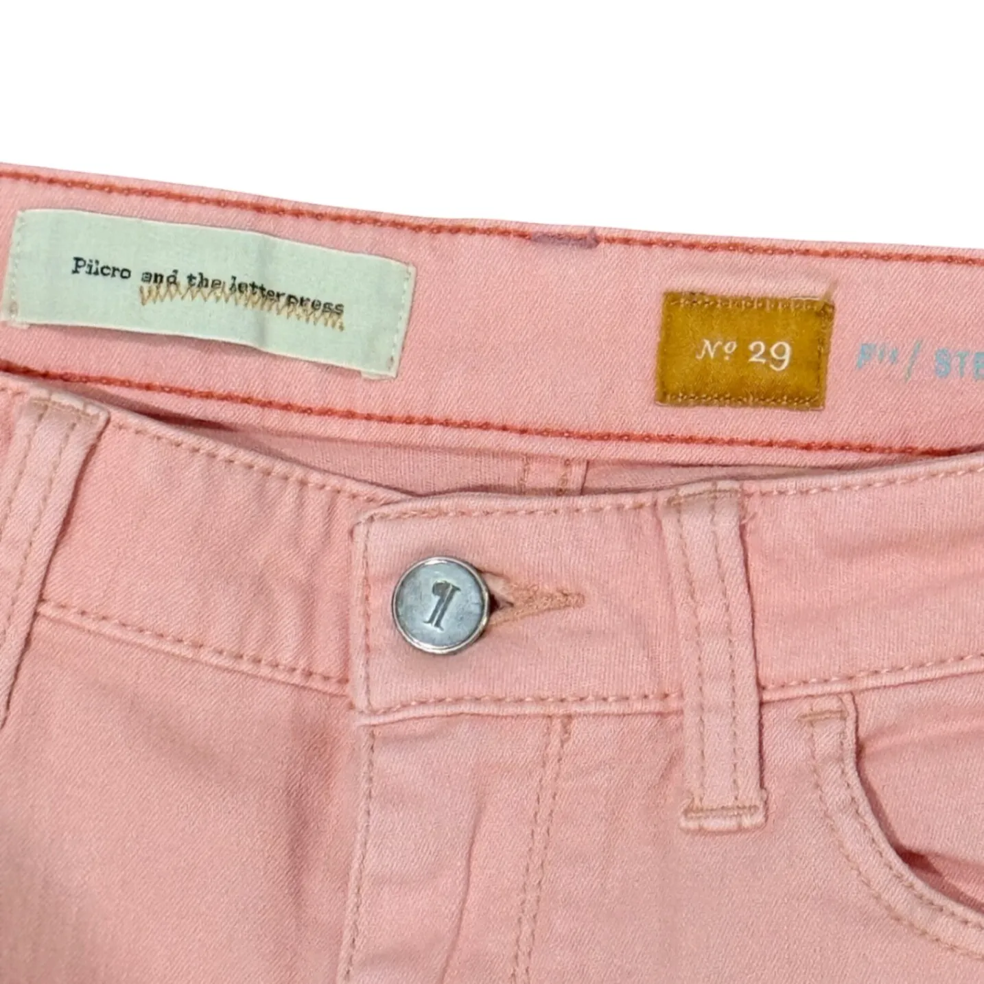 Pilcro and the Letterpress Pink Cropped Denim Jeans Women's Size 29 - Image 3