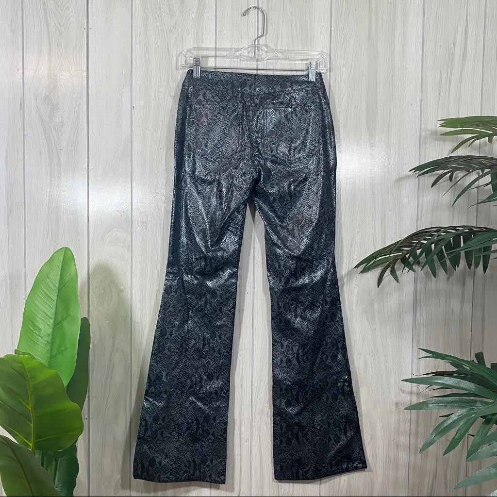Paris Blues Faux Leather Snake Print Flare Pants size 3 - Image 2