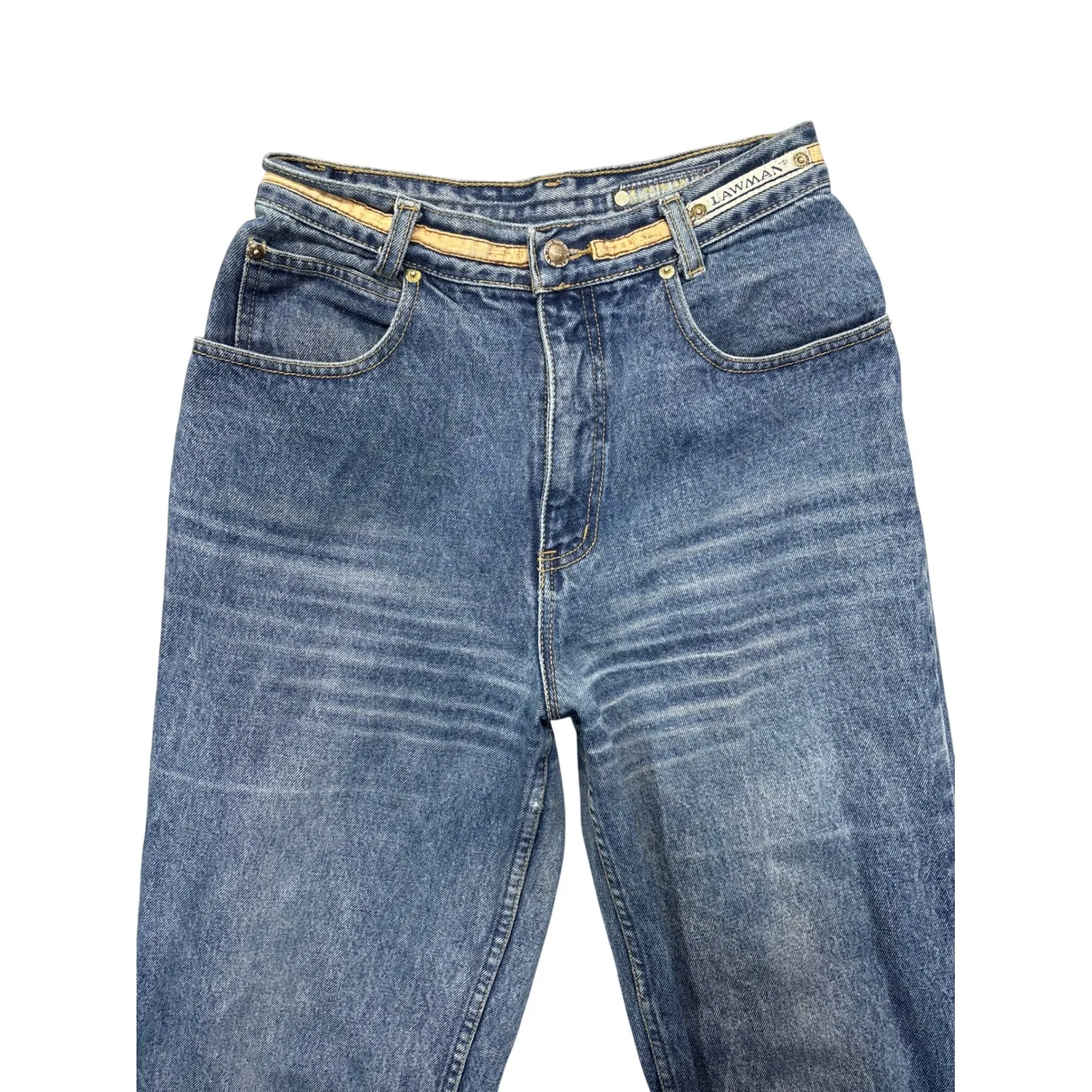 Lawman Vintage Jeans Womens Size 7 Blue Denim Straight Leg High Rise Waist - Image 2