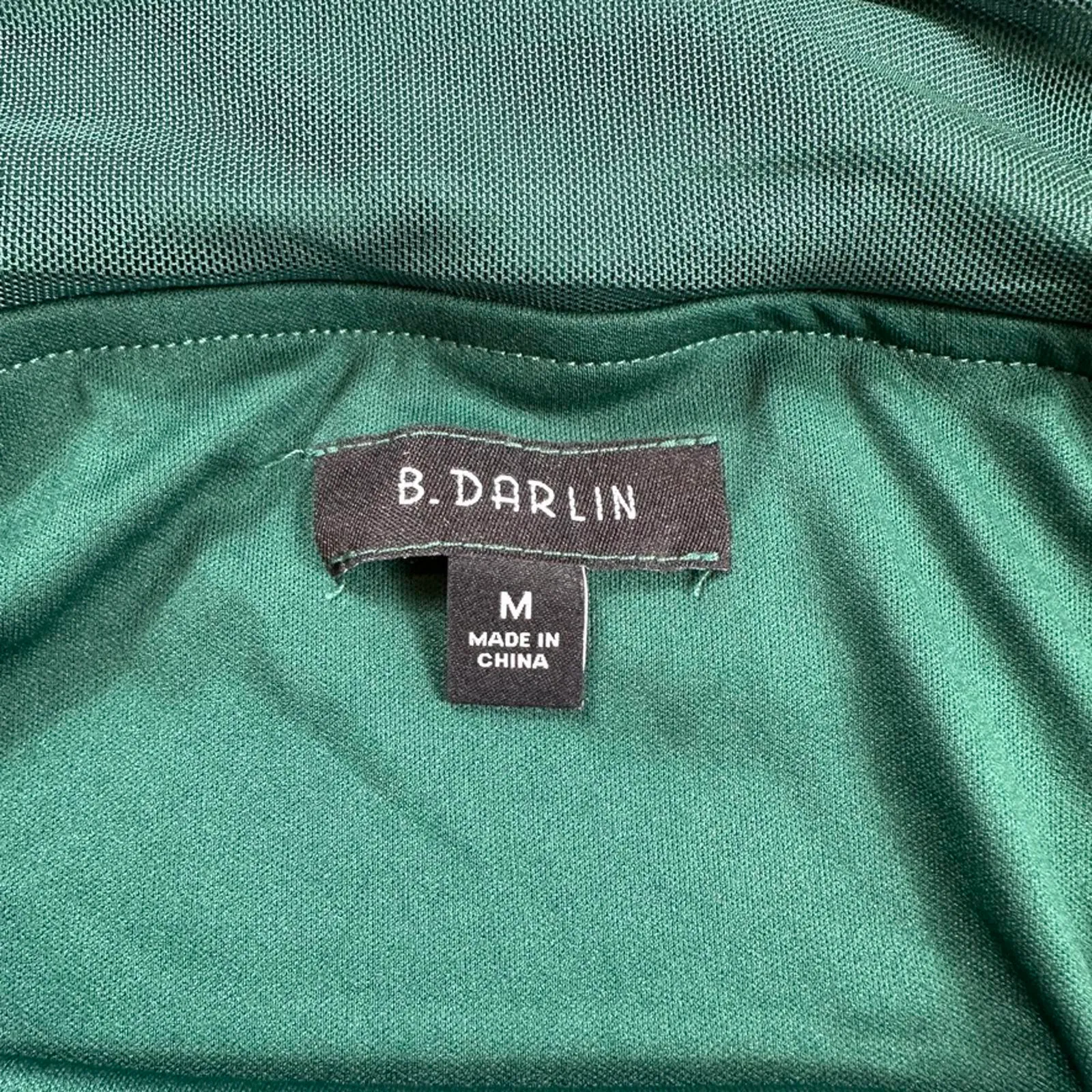 B. Darlin Bodycon Dress M Midi Hunter Green Ruched Off Shoulder Long Sleeve NWT Size M - Image 5