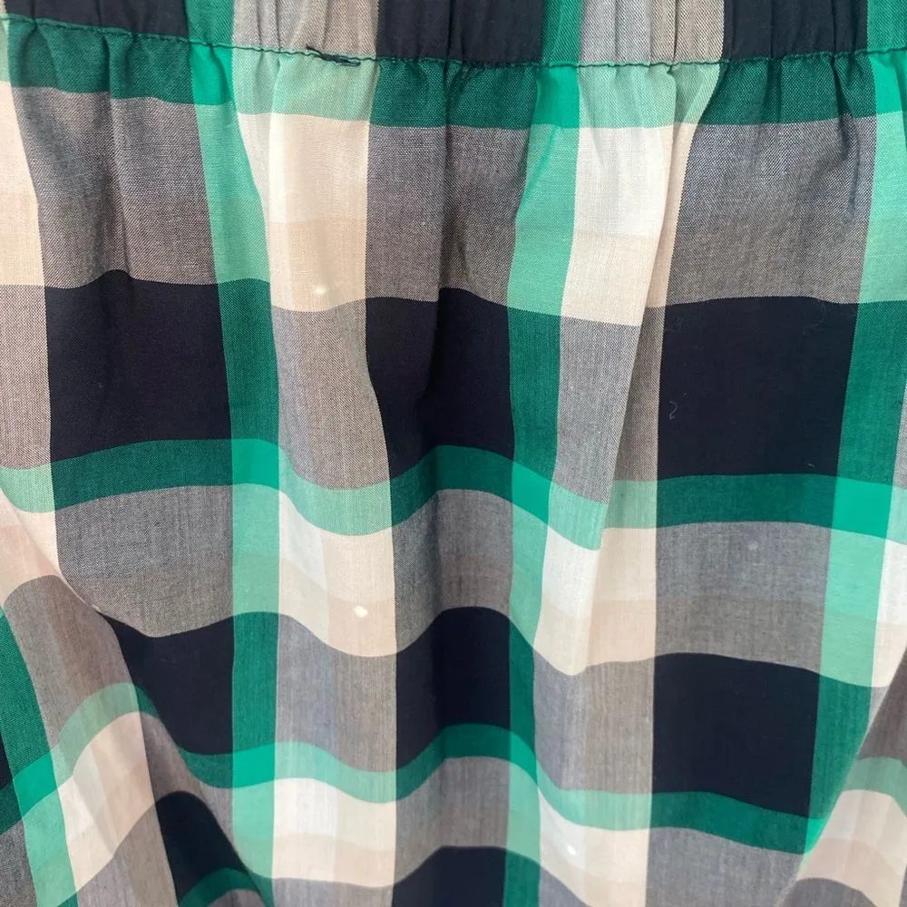 ANN TAYLOR Gingham Plaid Square Neck Peasant Top S Preppy Academia Cottagecore - Image 10