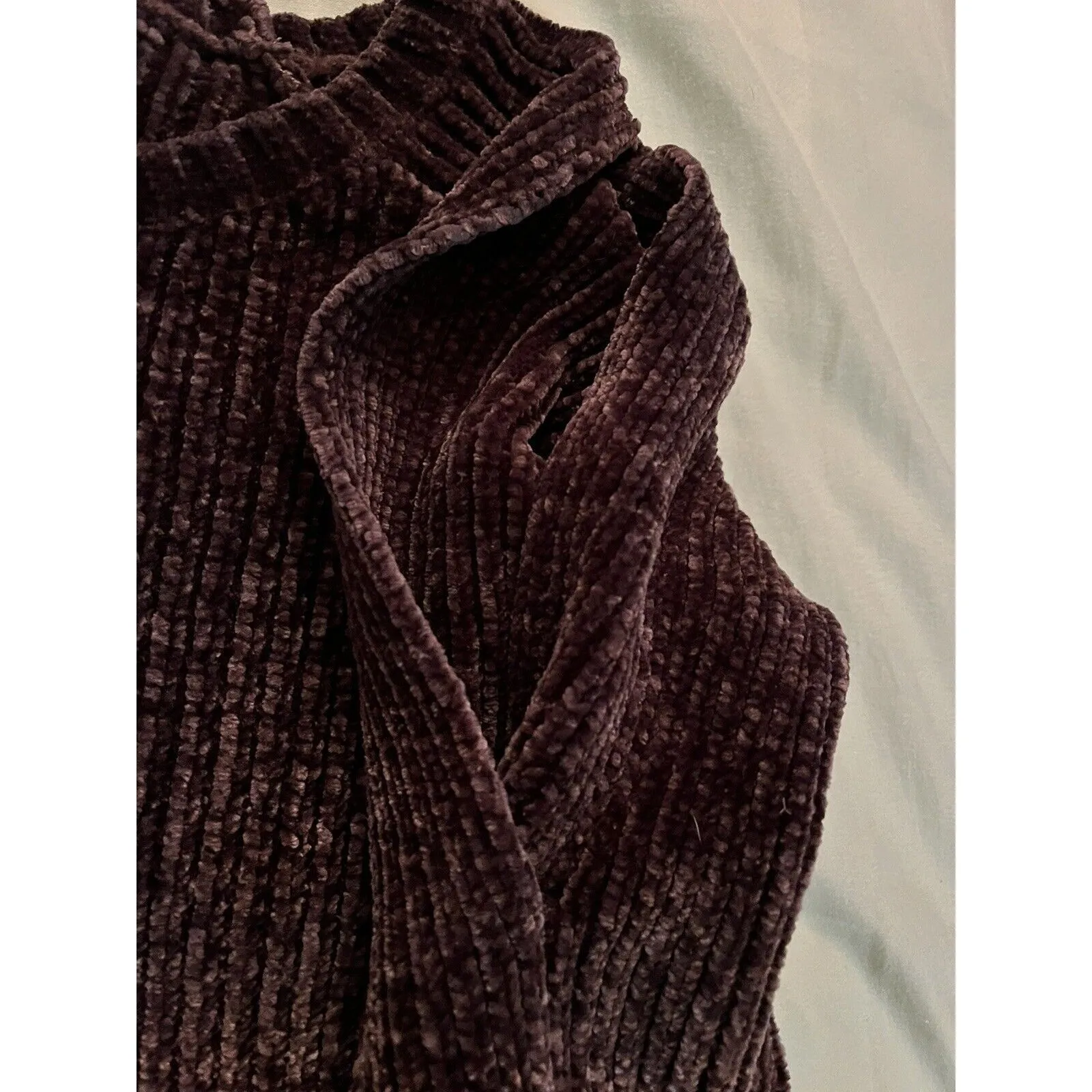 Calia Carrie Underwood Pullover Chunky Open Sleeves S Small Burgundy Wine Color - Image 3