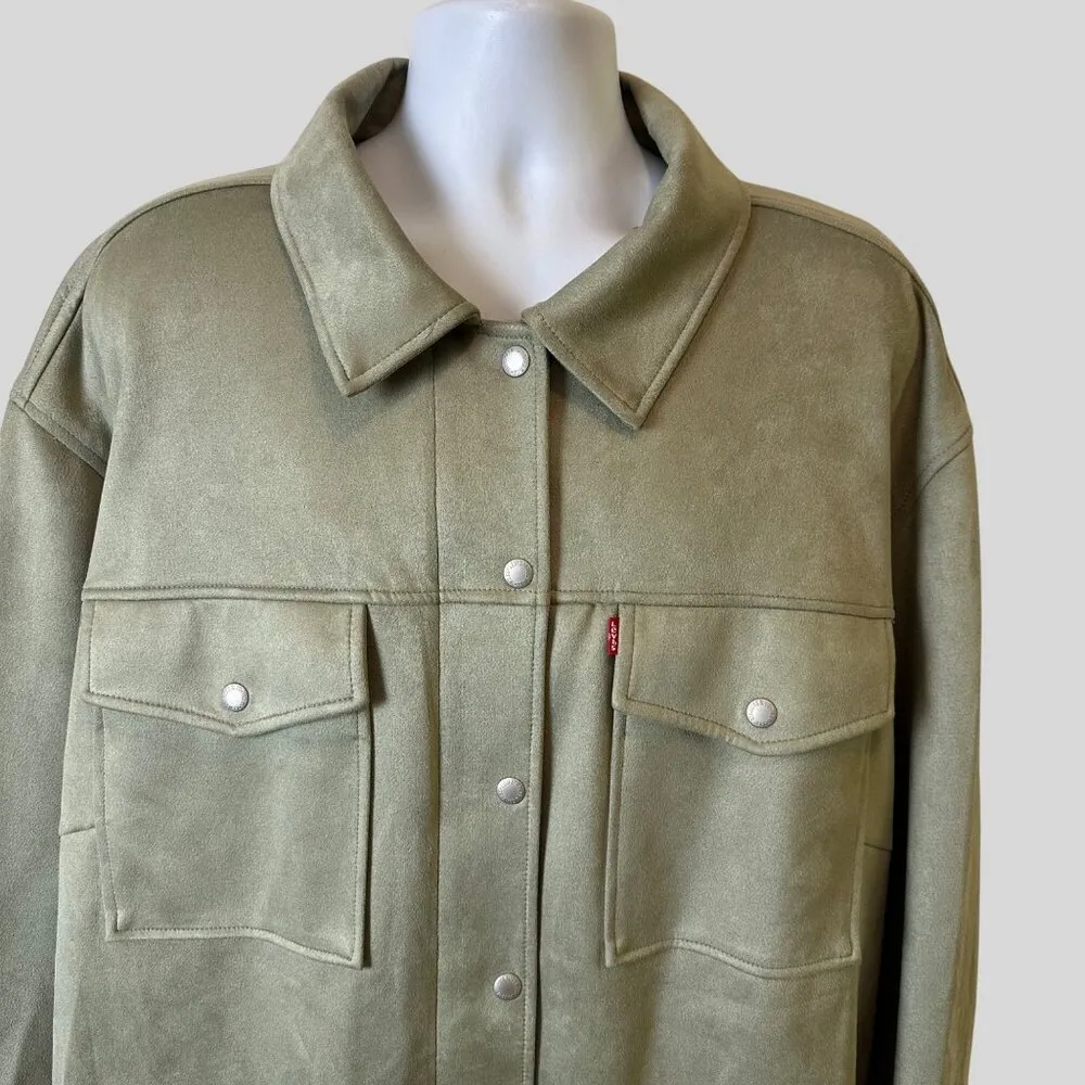 Levi's Strauss & Co MRSP $150.00 Women's Green Shirt Jacket Outerwear Size 4X - Image 9
