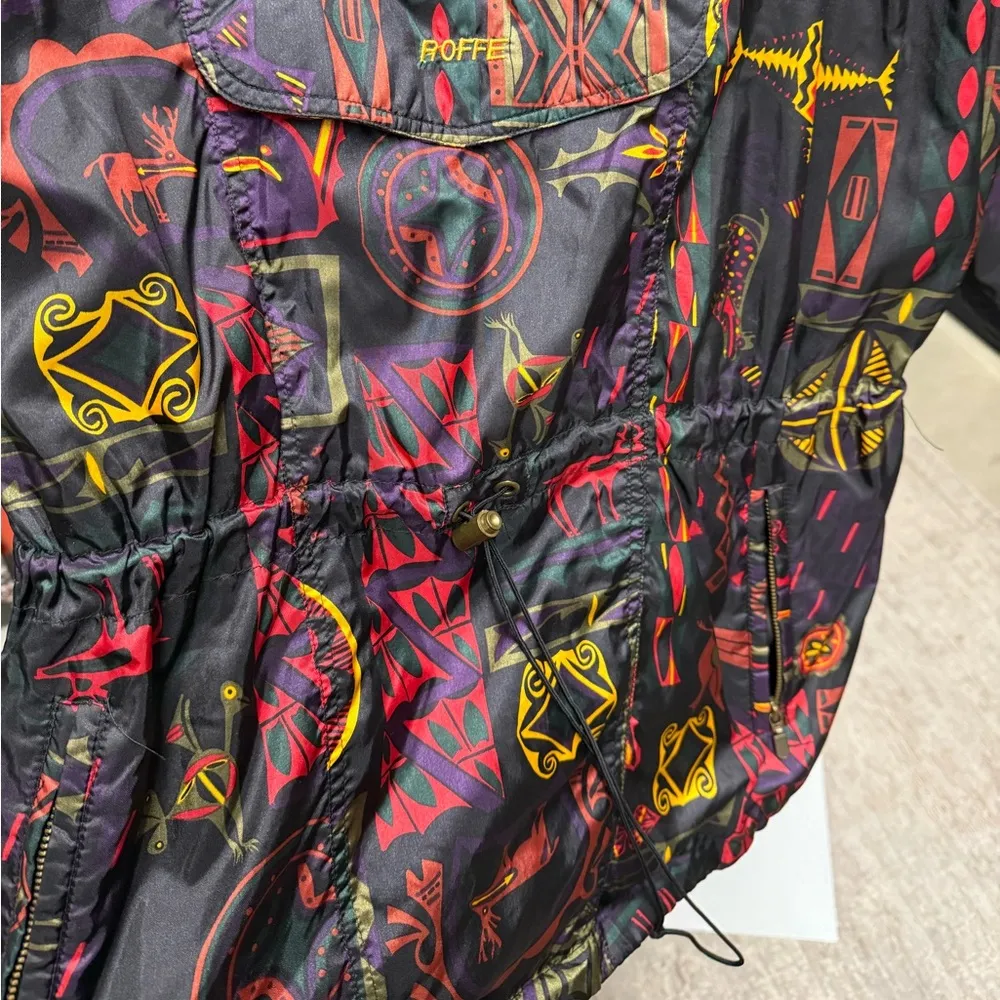 Roffe Skiwear Vitnage Nylon Pullover Windbreaker Drawstring Southwest Jacket Black Size M - Image 6