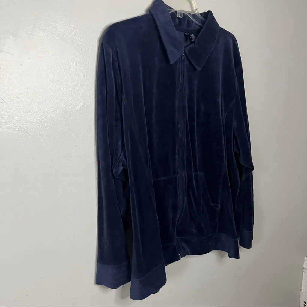 Jason Maxwell Women's Navy Velour Jacket - Image 3