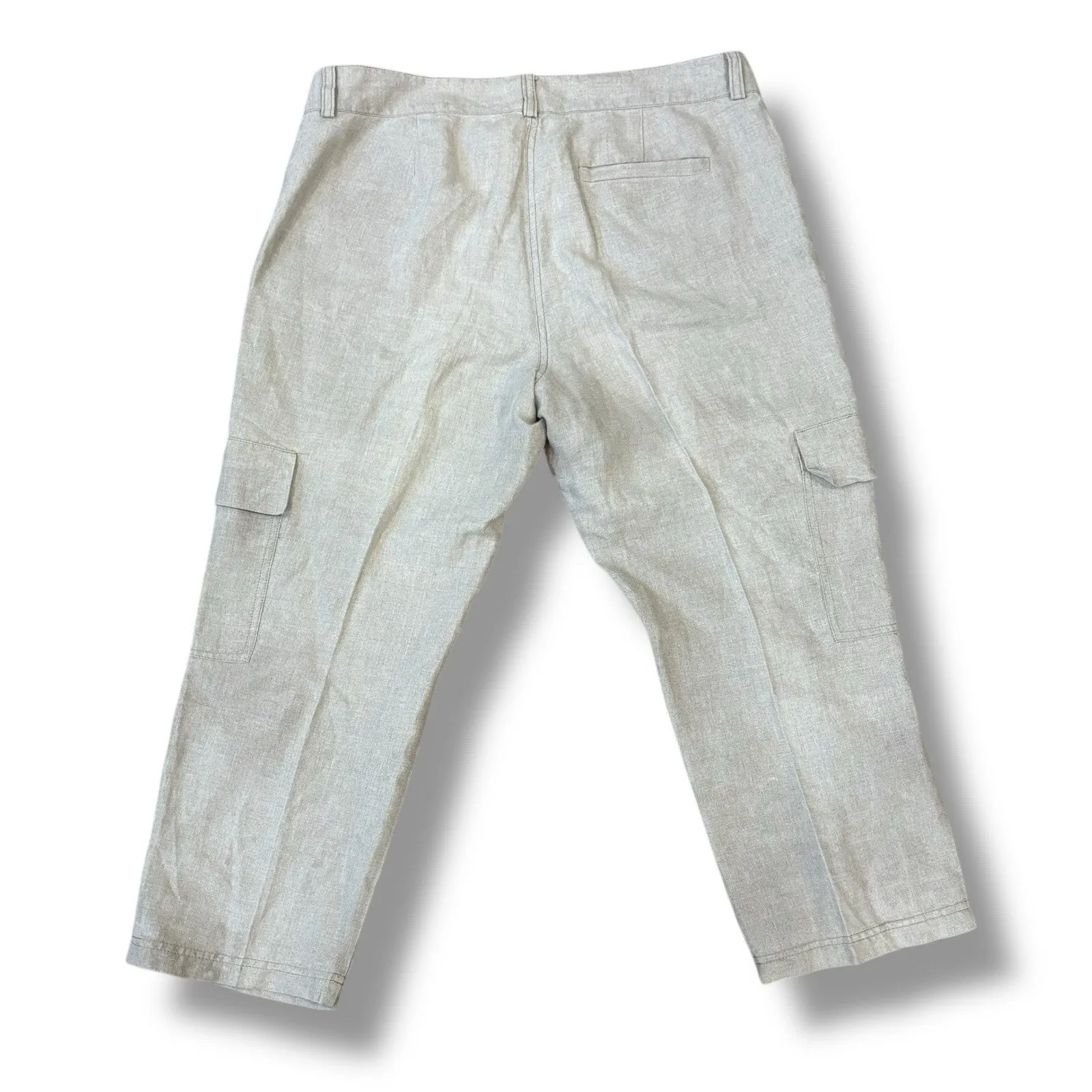 Eileen Fisher Size 10 Cropped Wide Leg Organic Linen Pants Lagenlook - Image 4