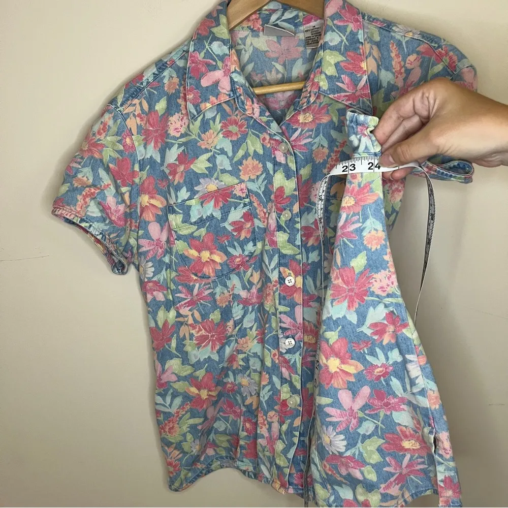 Liz Claiborne villager sport women's vintage floral print denim set Size 14 - Image 4
