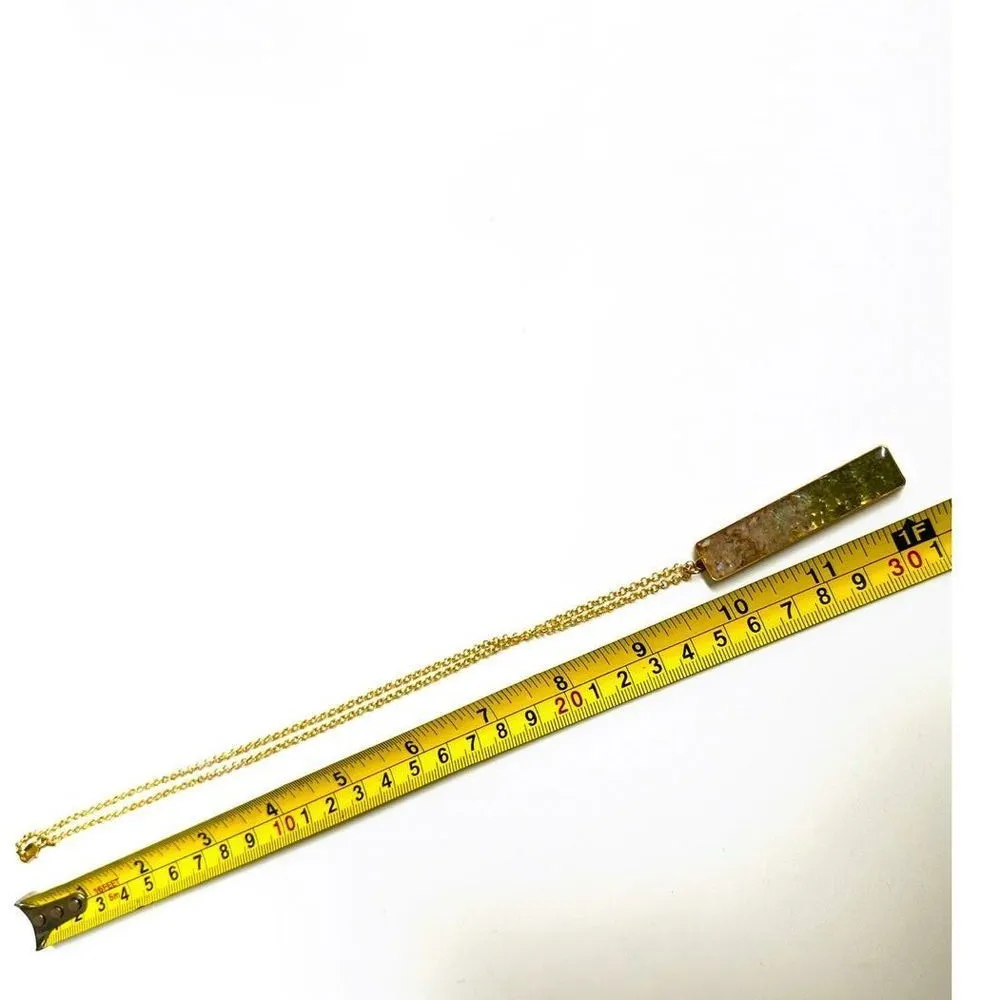 Peridot Opal Bar gold tone Necklace - Image 8