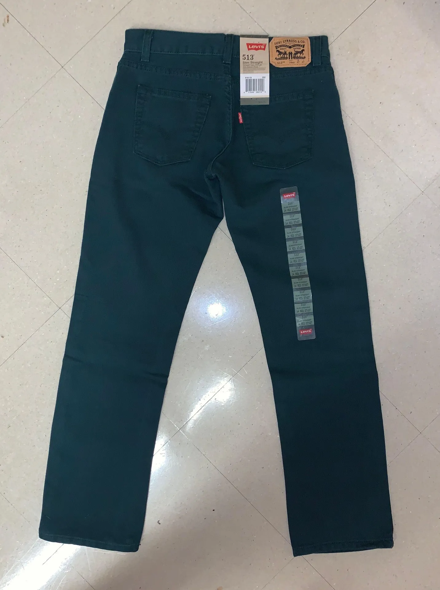 Levi’s 513 Green Slim Straight Jeans - Image 2