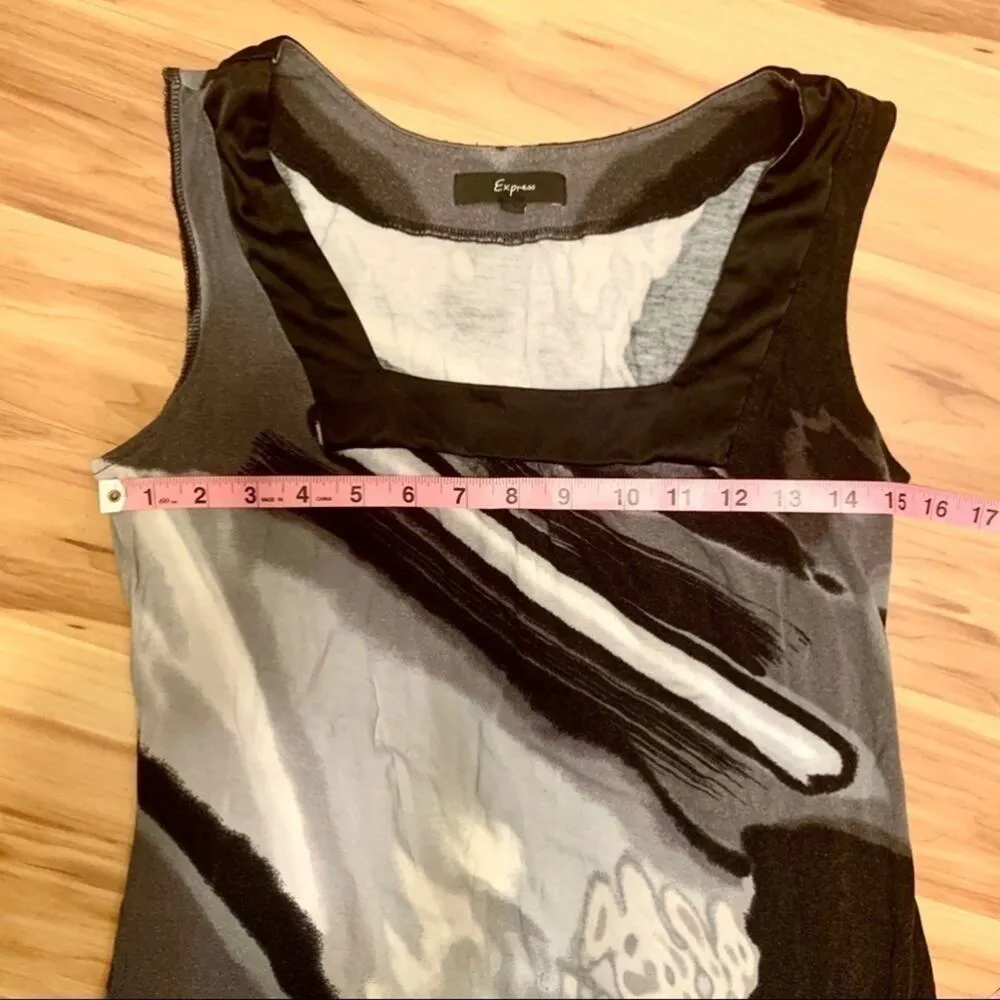 Express Black & White Marble Print Dress Size Small - Image 12