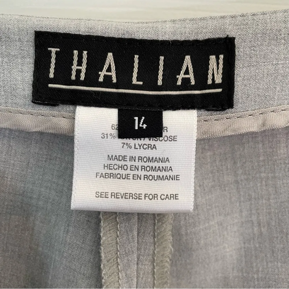 Thalian Light Gray Trousers Side Zipper Size 14 - Image 5