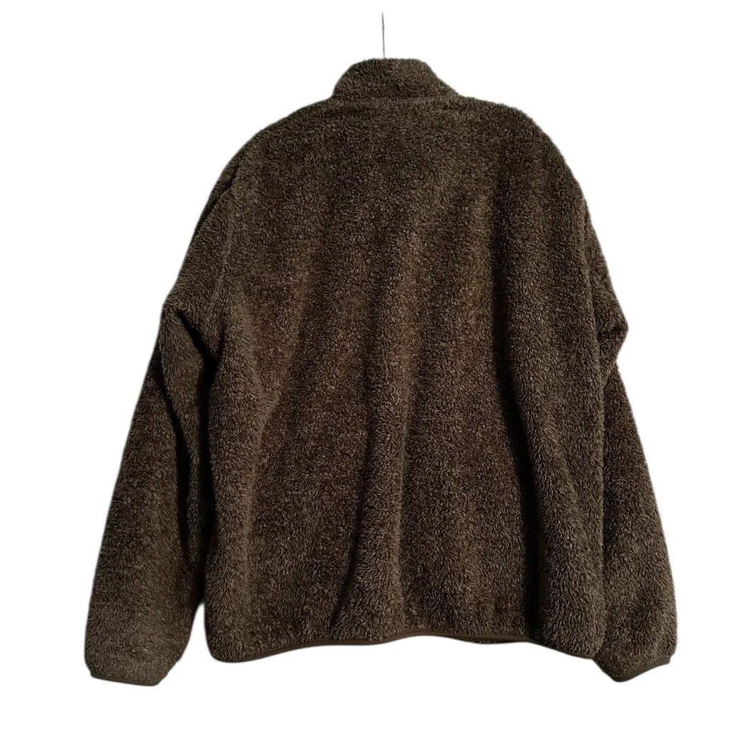 Uniqlo Fleece Jacket Zip Up Teddy Fluffy Pockets Brown Outdoor Size Large - Image 7