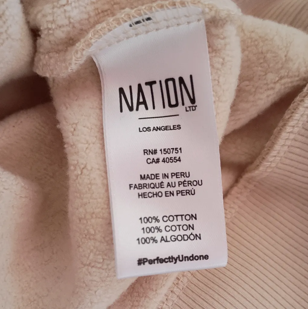 Nation LTD Puff Sleeve Pintuck Tie-Front Blouse Sweatshirt Top Beige Small - Image 7
