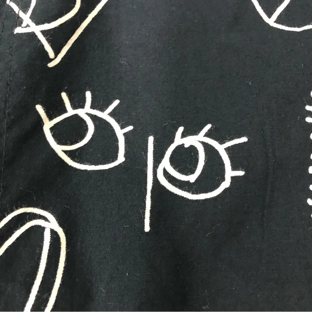 Chico’s design size 2 black novelty print pants huge pockets drawstring cat - Image 13