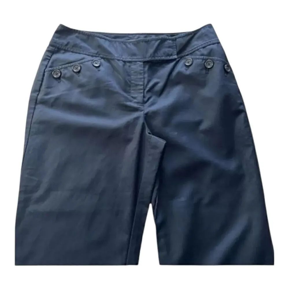 Ann Taylor Women Black Dress Pants Size 4 Mid Rise Wide Leg Zipper Closure - Image 2