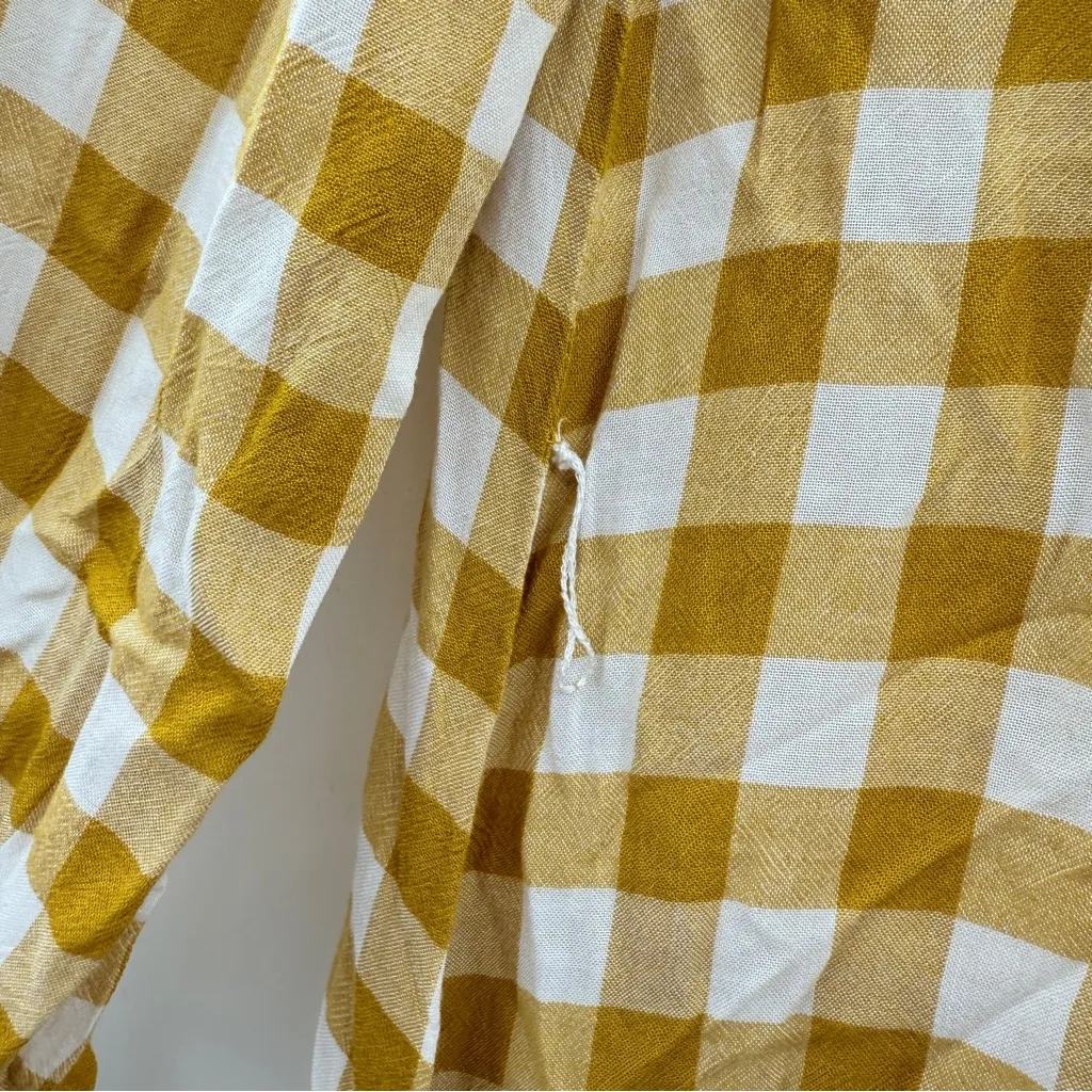 Revolve Tularosa Thea Shirt Dress Long Sleeve Midi‎ in Gingham Yellow Sz S - Image 10