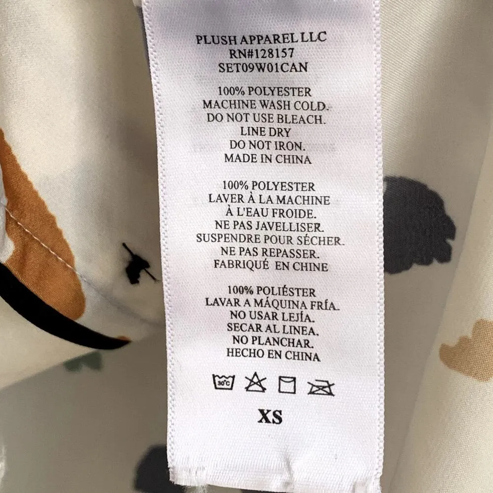 NWT Revolve x Plush Silky Abstract Printed Pajama Set in Cream - Image 9