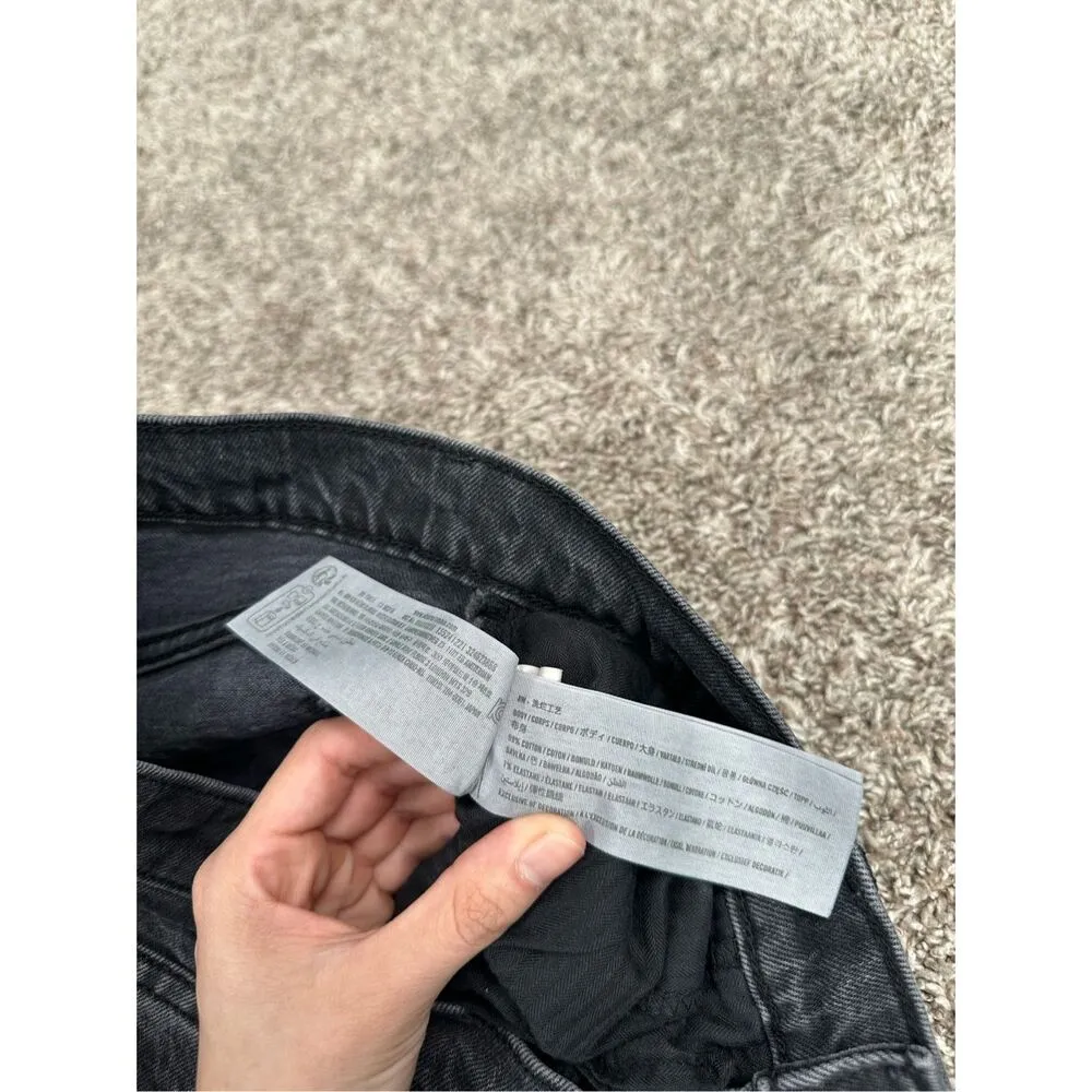 Abercrombie & Fitch Curve Love 90s Straight Ultra High Rise Black Wash Jean 28/6 - Image 5