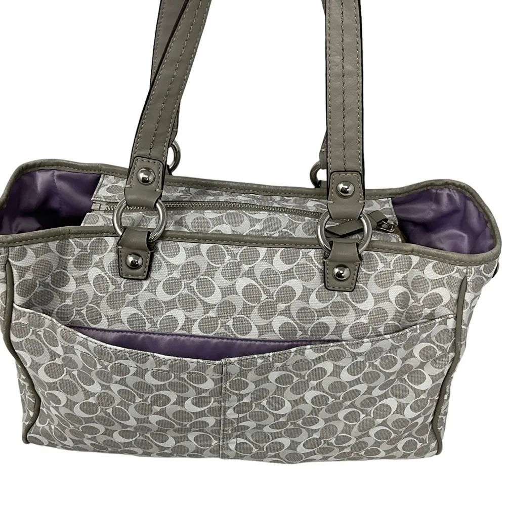 Coach Chelsea Bias Gray and White Tote Bag C1168-F17179 - Image 4