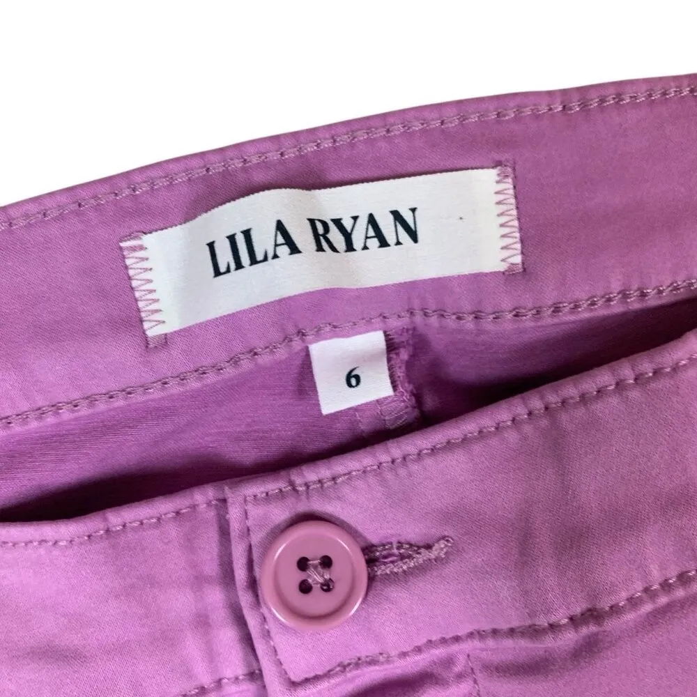 Lila Ryan Violet Tulle Pants‎ 6 Skinny Stretch Cotton Colorful Casual - Image 3
