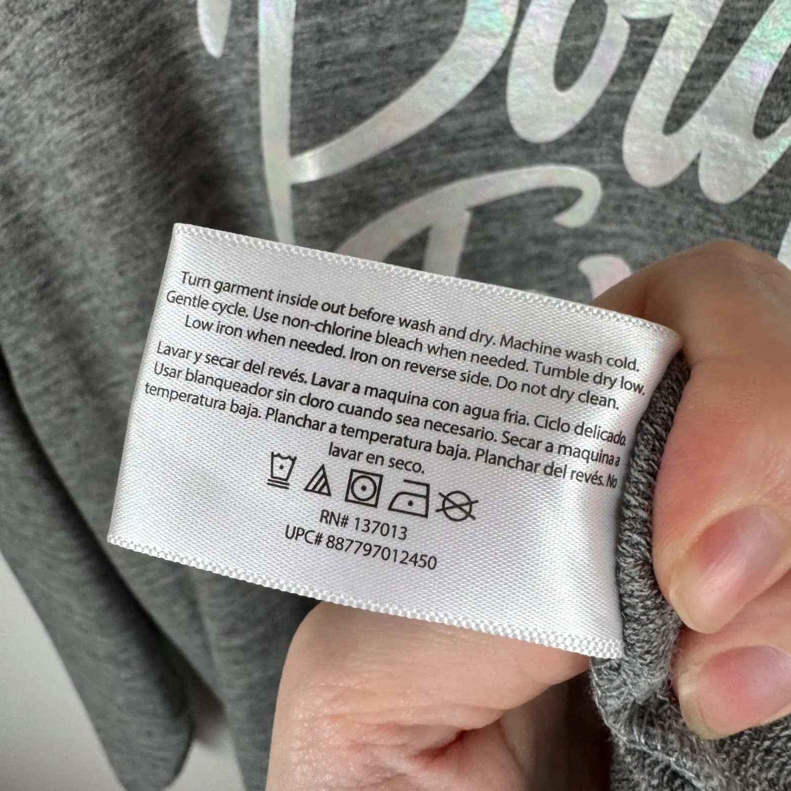 Wildfox Pour Favor Graphic Sweatshirt Sz L Gray Pullover Long Sleeve Wine‎ Lover - Image 7