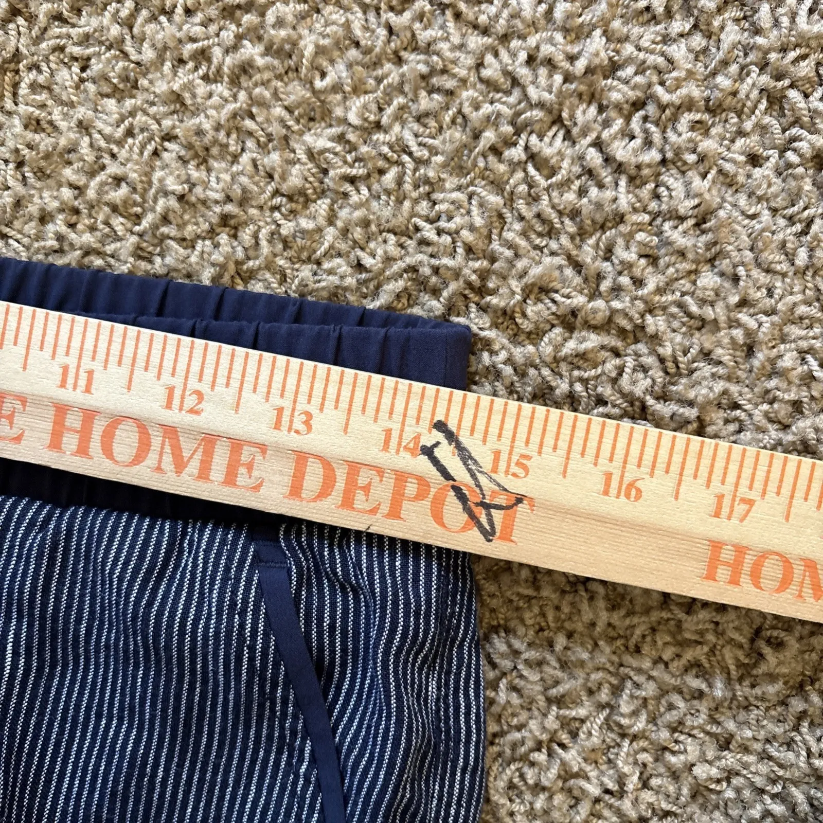 ATHLETA Stripe‎ Bali Linen Ankle Pants 211380 Drawstring Waist Navy Blue SIZE 6 - Image 10