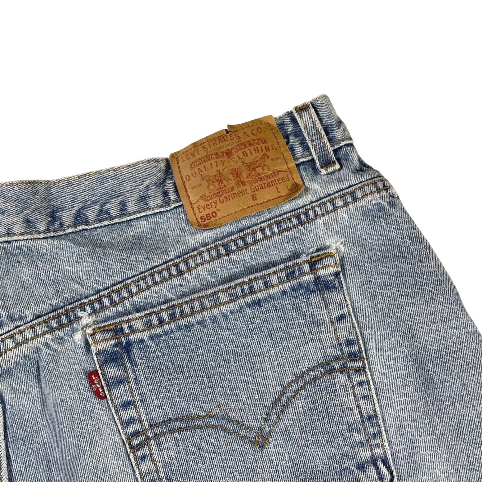 Vintage‎ Levi's 550 Jeans Women's 24W USA Relaxed Tapered Light Wash Distressed - Image 9