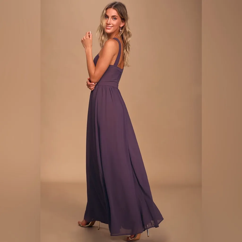 NWOT Lulus Air of Romance Dusty Purple Maxi Dress - Image 2