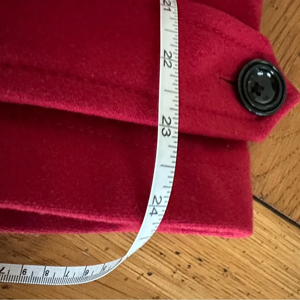 Gap  women’s red wool pea coat medium - Image 5