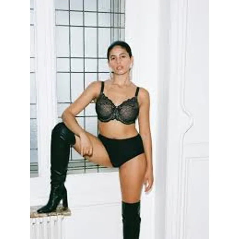 CHANTELLE Rive Gauche Lace Bra 32DDDD 32G Black Sexy Pretty - Image 2