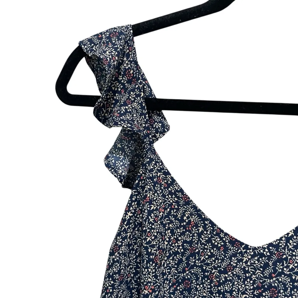 Xhilaration Floral Print Jumper Sleeveless Navy Blue Women’s Size Large - Image 4