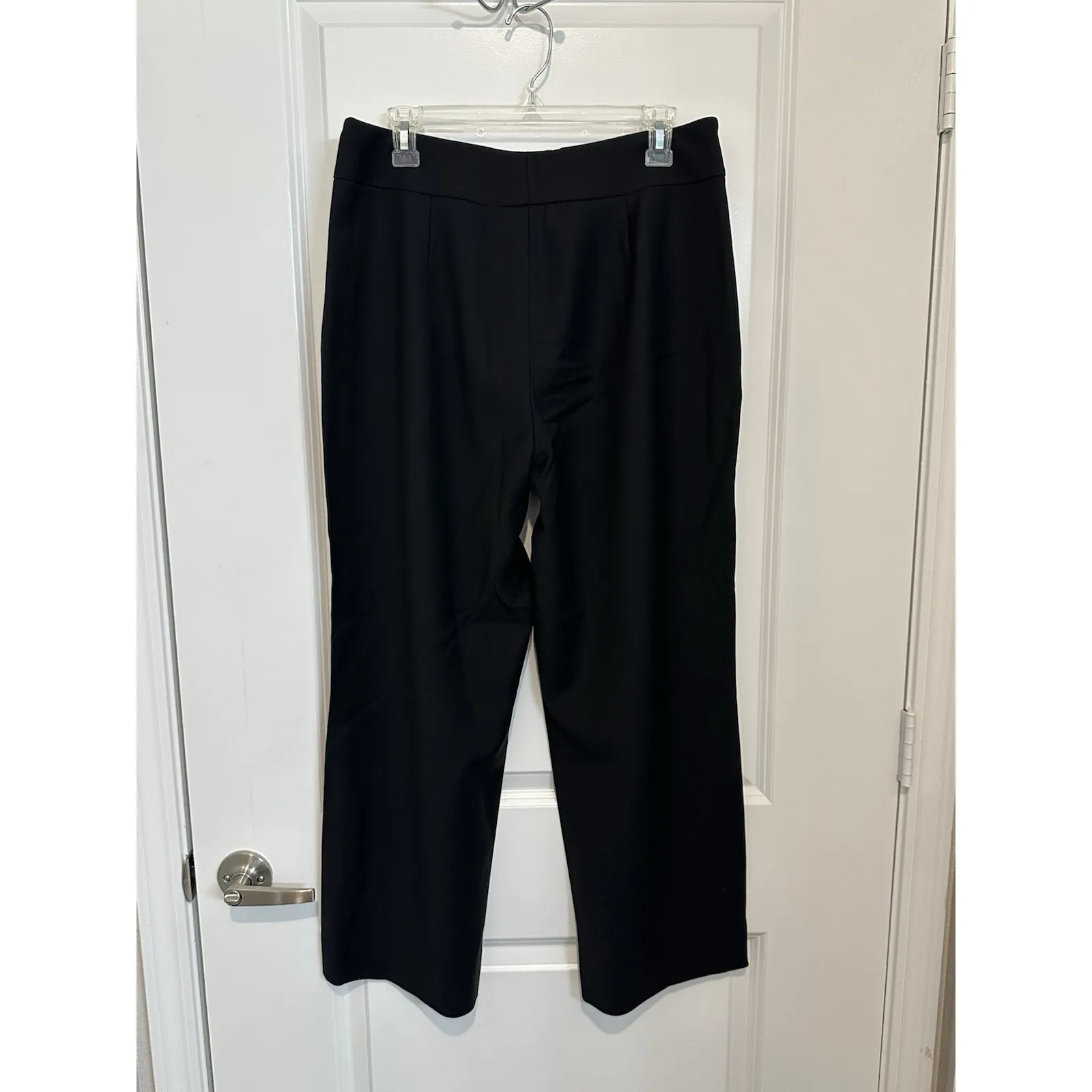 Akris Punto Trousers Dress Pants Black 100% Wool Size 12 Pockets Office Workwear - Image 2