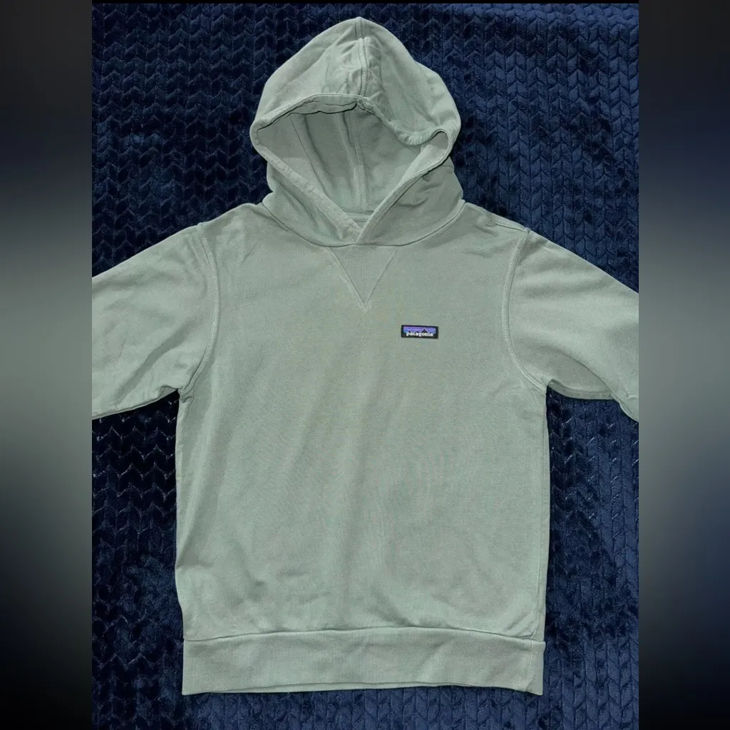 PATAGONIA Regenerative Organic Cotton Hoody Sweatshirt‎ Hemlock Green Size 2XS - Image 2