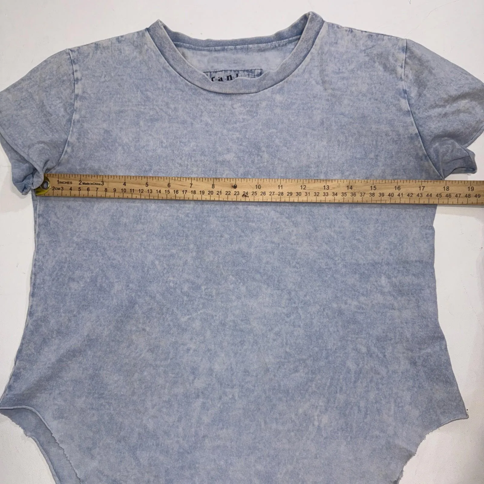 Frank Eileen Tee Lab Crew Essential Minimalist Short Sleeve Shirt Blue Cotton XS - Image 7