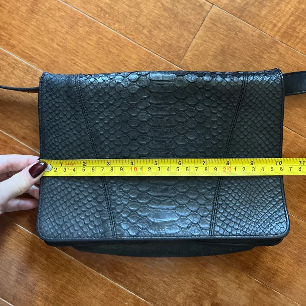 Vince Python Embossed Black Leather Bag - Image 10