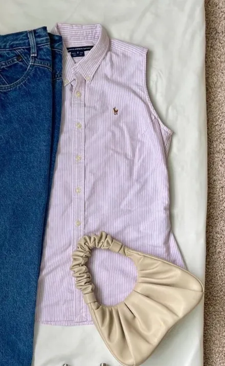 Polo Ralph Lauren Women's Striped Cotton Oxford Sleeveless Shirt - Image 2