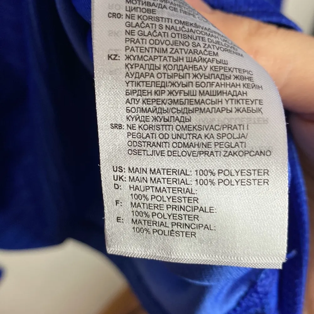 Adidas navy textured space dye hooded quarter zip long sleeve top size S - Image 13