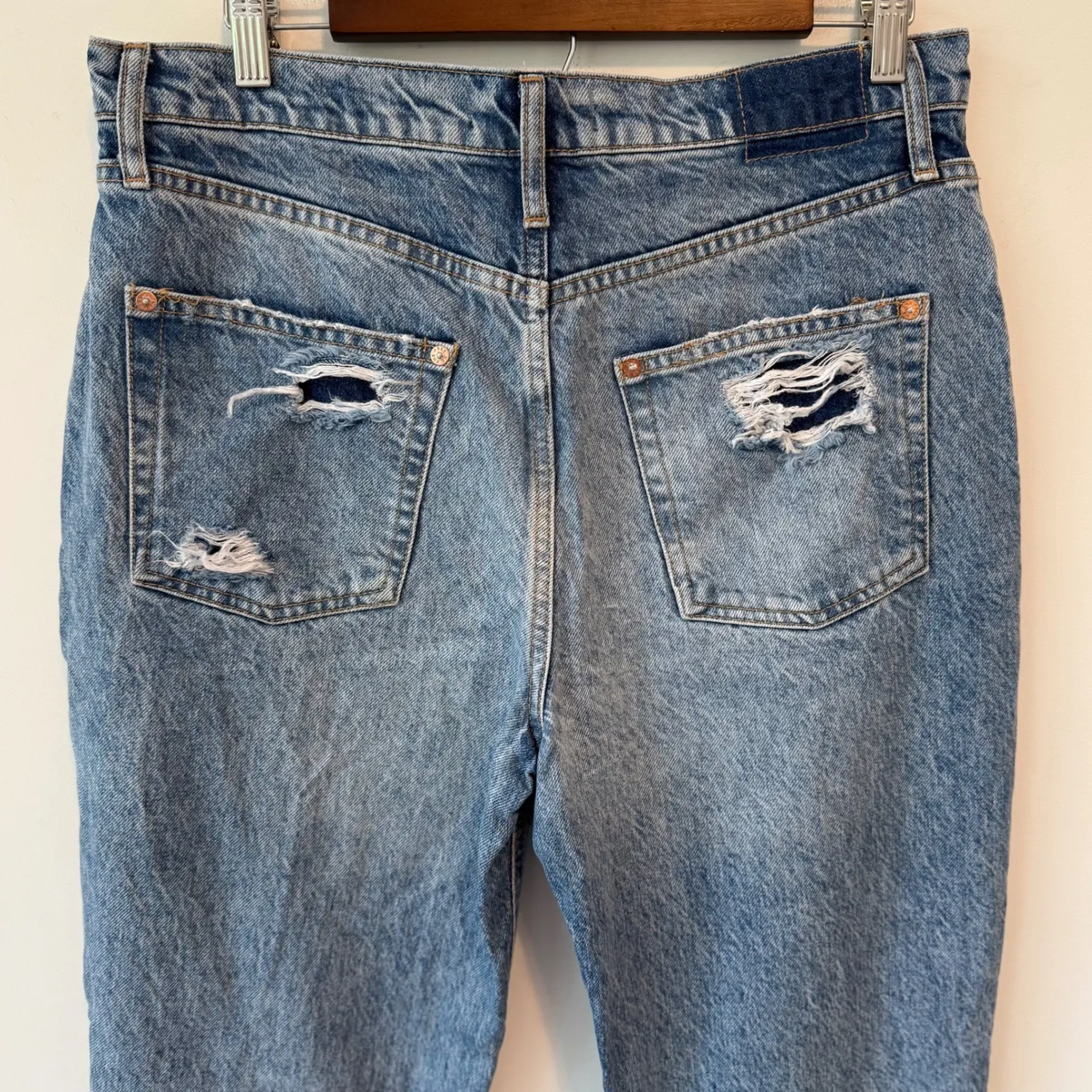 Free People We The Free Tapered Baggy Boyfriend Distressed Jeans Women's Sz‎ 29 - Image 8