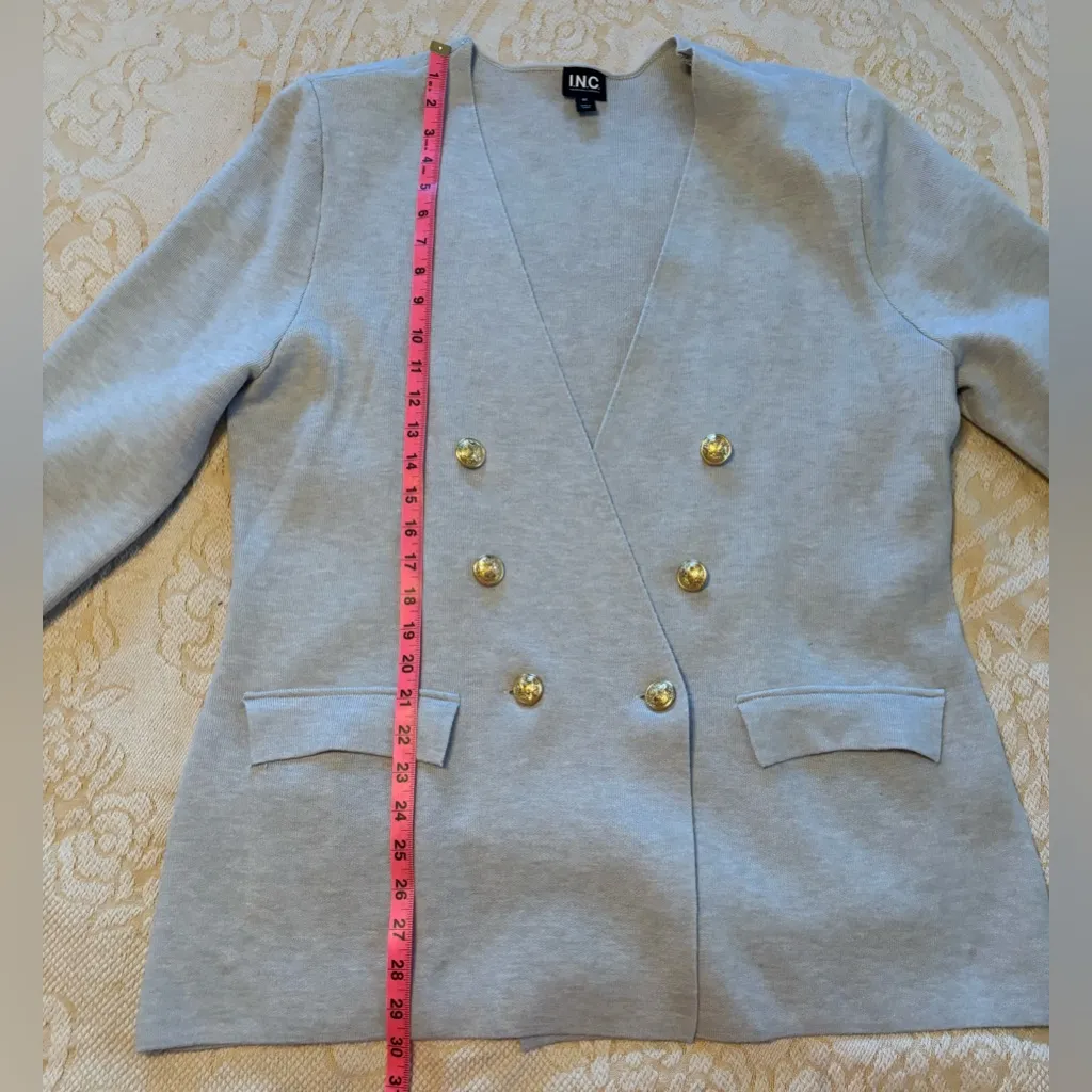 INC Elegant Double Breasted Gold Buttons Knit Blazer Sweater Women’s 16/18 NWOT Size undefined - Image 7