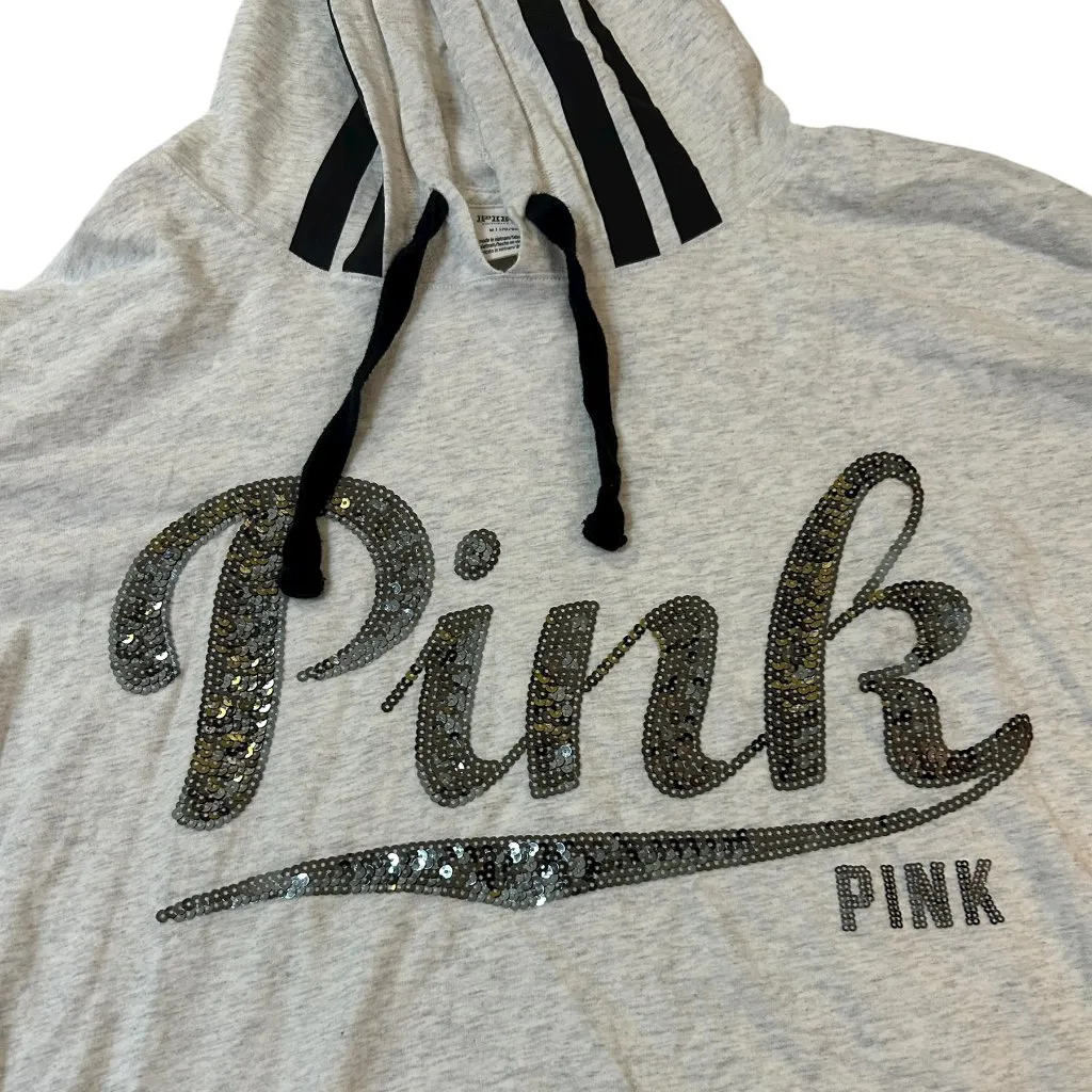 Y2K Sporty Soft Glitter Glam Victoria’s Secret PINK Bling Campus Pullover Hoodie - Image 4