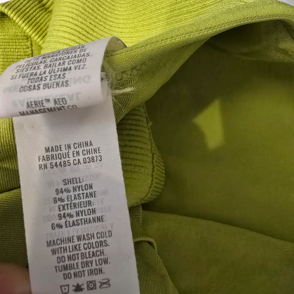 Aerie {S}  One Shoulder Double Strap Lime Green Ribbed Bralette Tank - Image 6