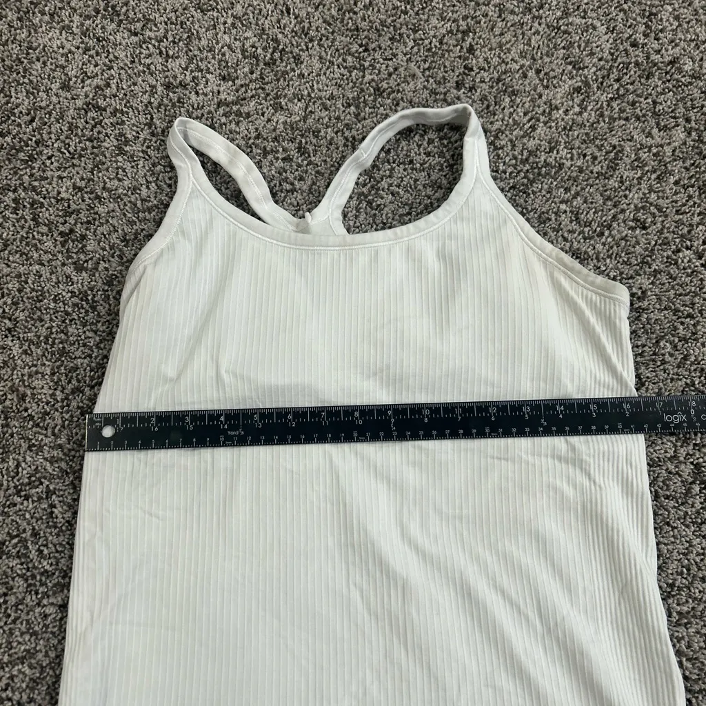 Lululemon White Ribbed Racerback Tank Top Size 4 - Image 7