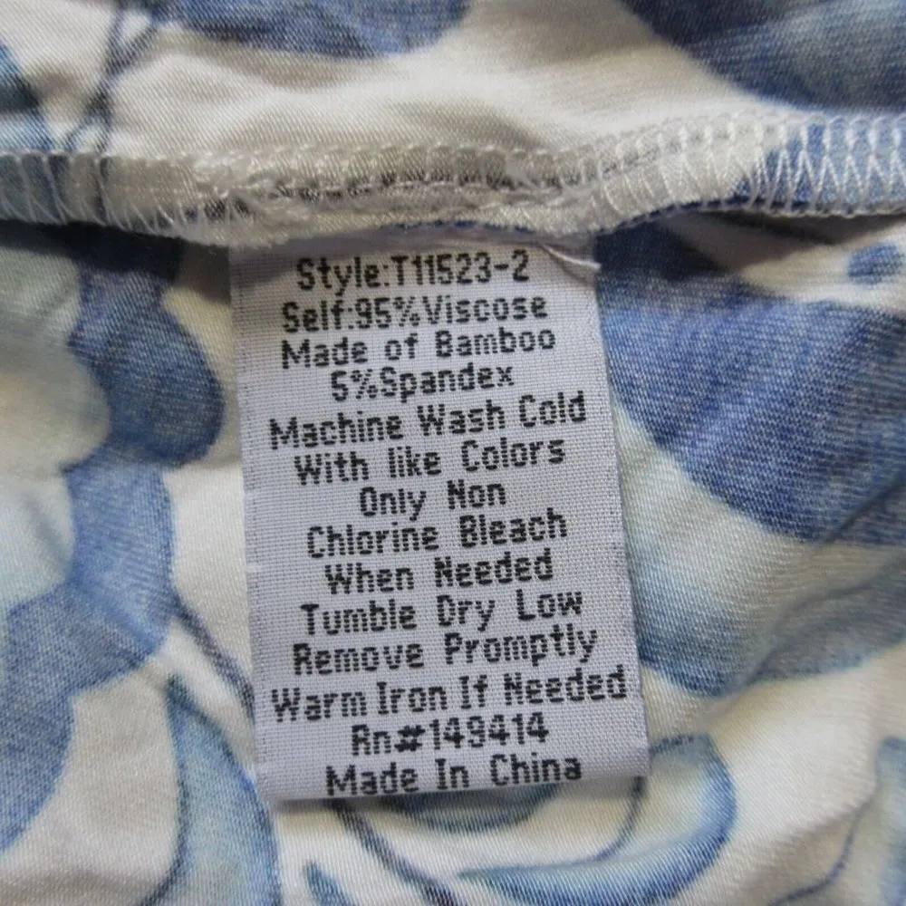 NWT Johnny Was Farrow Oversized Cropped Tee in Blue Floral Jersey T-Shirt Top M - Image 4